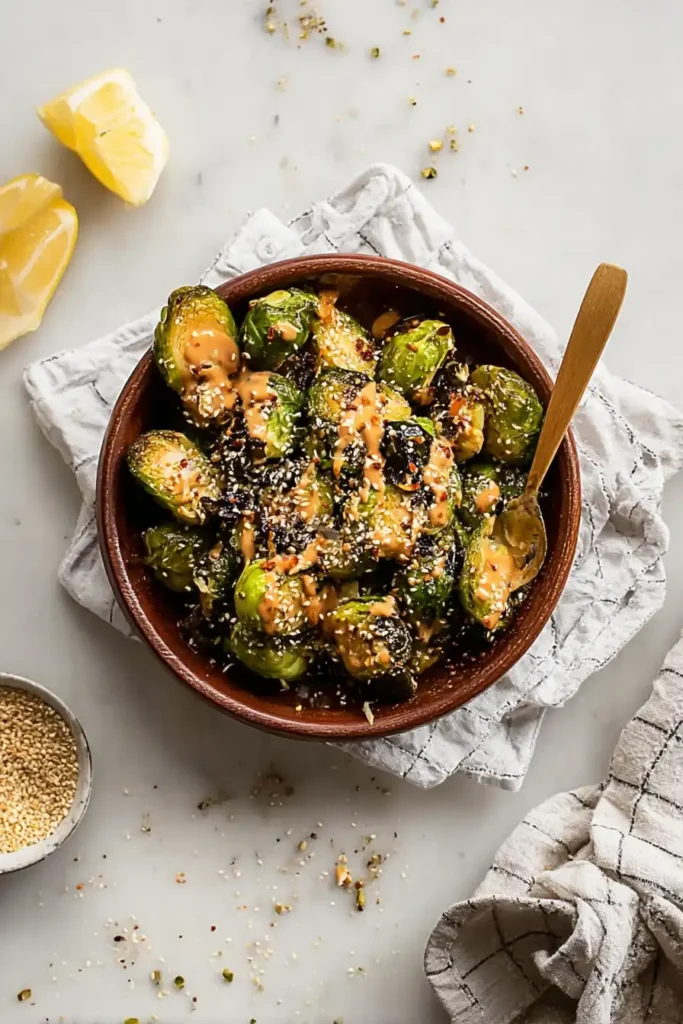 The Easiest Air Fryer Frozen Brussels Sprouts 3 Serving suggestion for frozen brussels sprouts air fryer recipe