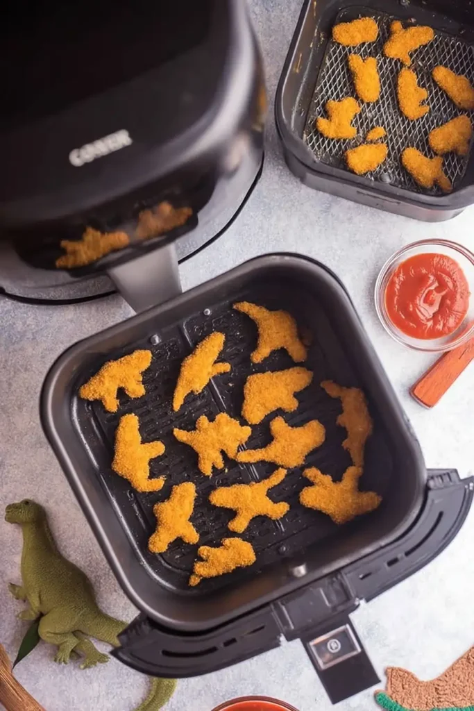 Air Fryer Dino Nuggets 2 Step-by-step air fryer dino nuggets cooking process