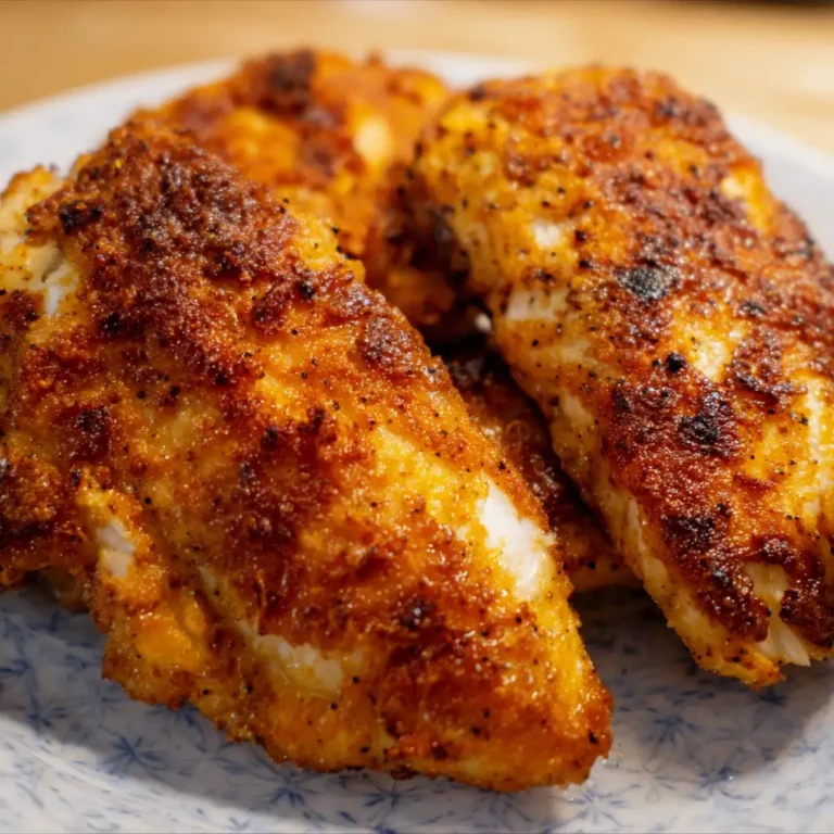 Frozen chicken breast air fryer results showing golden crispy exterior
