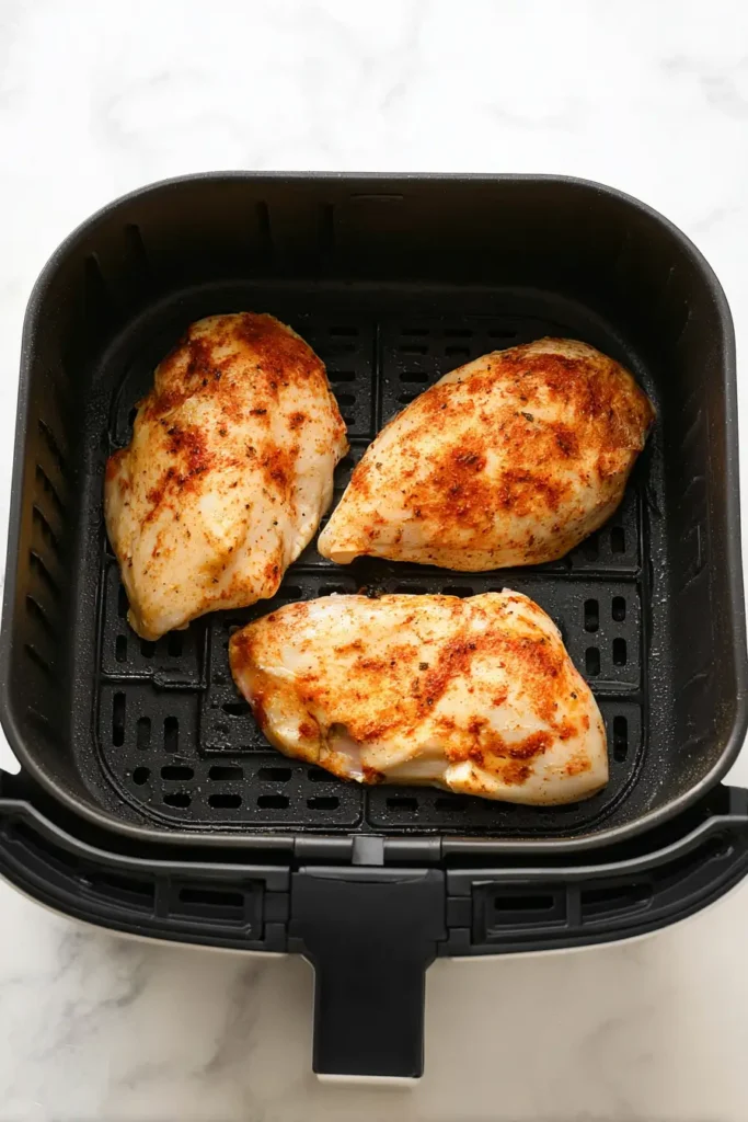Frozen Chicken Breast Air Fryer 3 Frozen chicken breast air fryer initial thawing step at 375 degrees