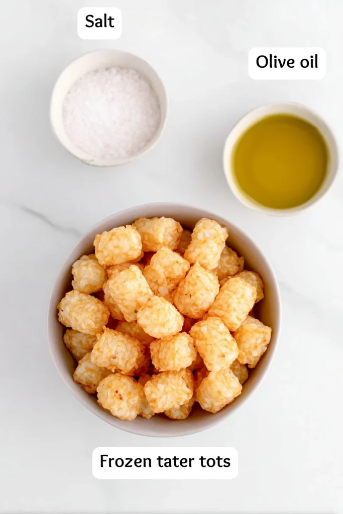 Ore Ida Tater Tots Air Fryer 2 Ore ida tater tots air fryer ingredients including frozen tots and seasonings