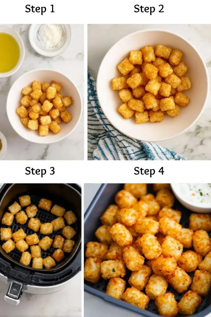Ore Ida Tater Tots Air Fryer 3 step by step making ore ida tater tots air fryer