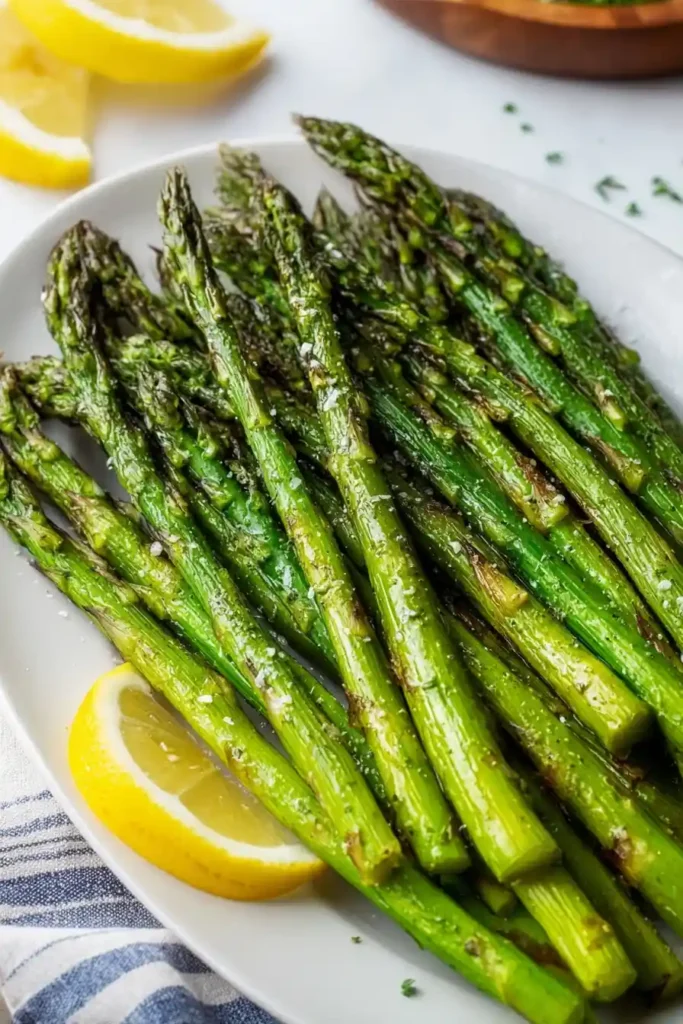 Frozen Asparagus in Air Fryer 4 Air fryer asparagus served as dinner side dish