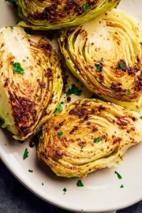 Air fryer cabbage recipe with crispy golden edges