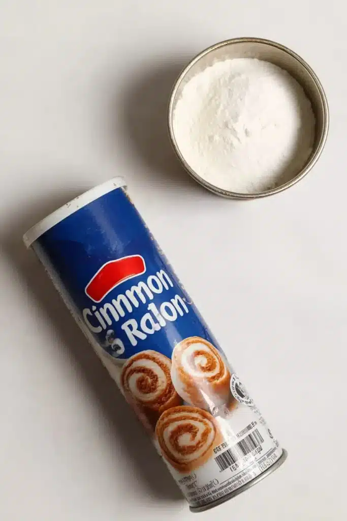 Air Fryer Cinnamon Rolls 2 Air fryer cinnamon rolls ingredients Pillsbury tube cooking spray