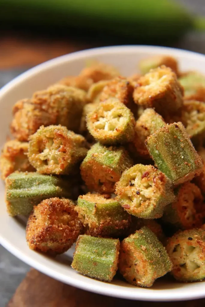 Air fryer frozen okra recipe with crispy golden results