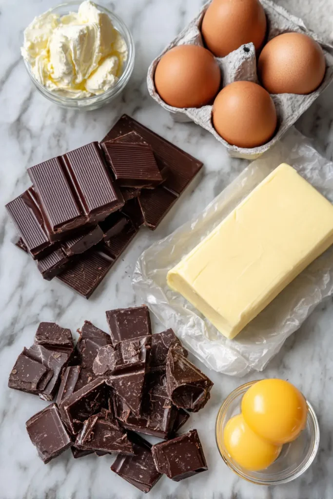 Air Fryer Lava Cakes 4 Air fryer lava cake ingredients chocolate eggs butter
