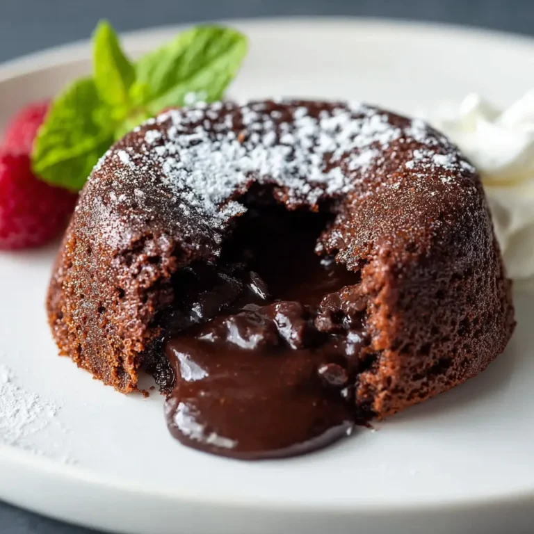 Air fryer lava cakes with molten chocolate center flowing
