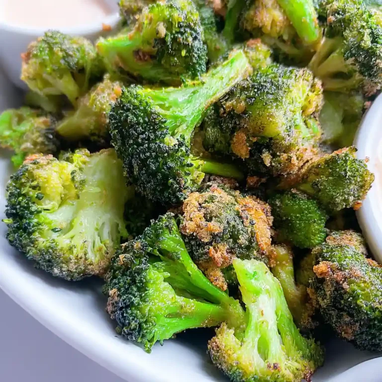 Crispy frozen broccoli air fryer results with golden edges